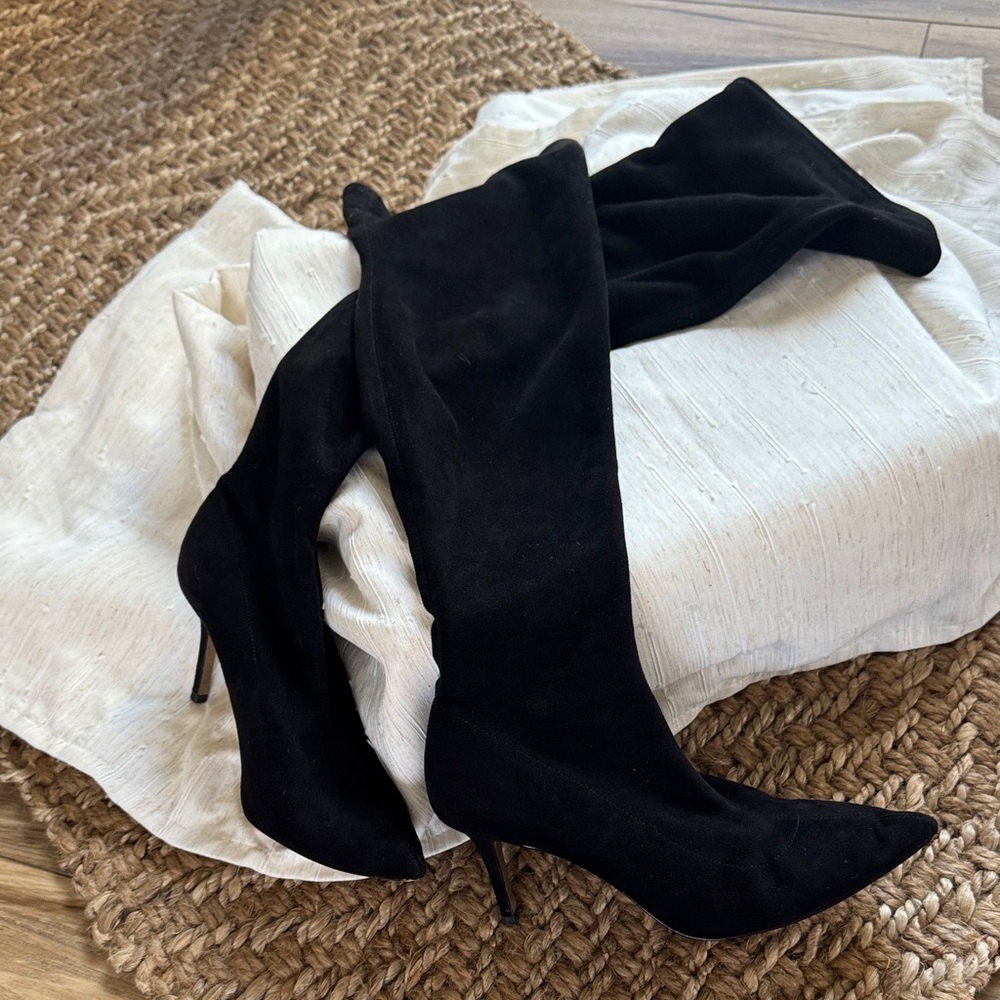 Ava & Aiden Black Over the Knee Boots